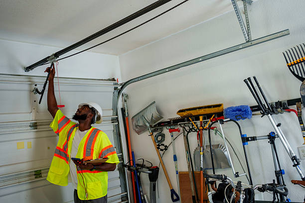 Professional Garage Door Installation technician working in Kings Park West, VA